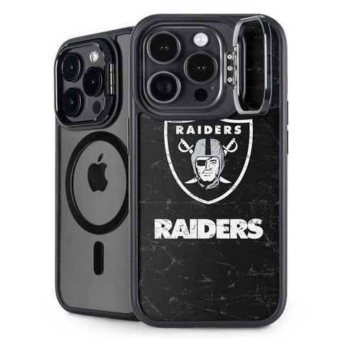 NFL Las Vegas Raiders Distressed iPhone 15 Pro Kickstand Case